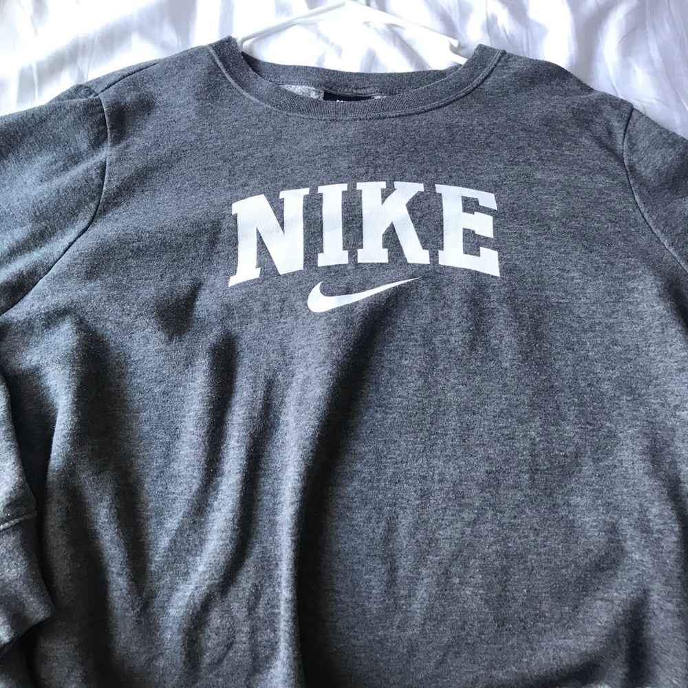 Nike grey crewneck sweater (cropped)